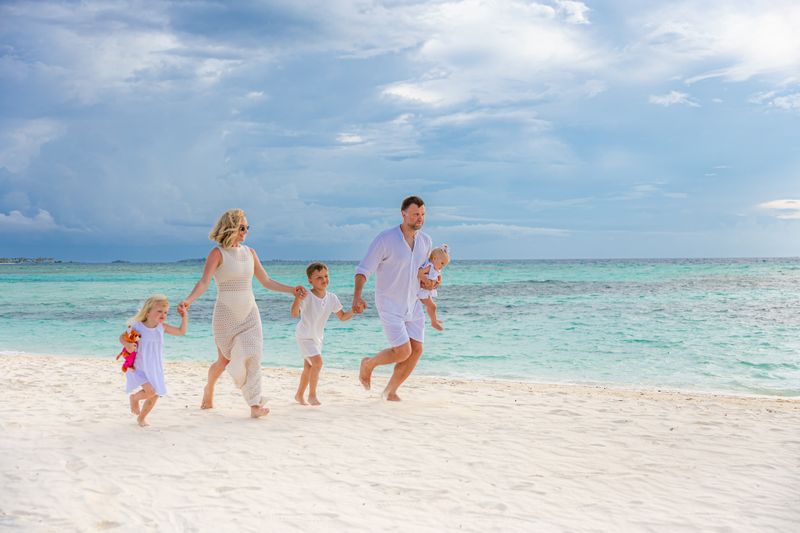 family on the beach